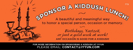 Sponsor A Kiddush Lunch at IYYUN!